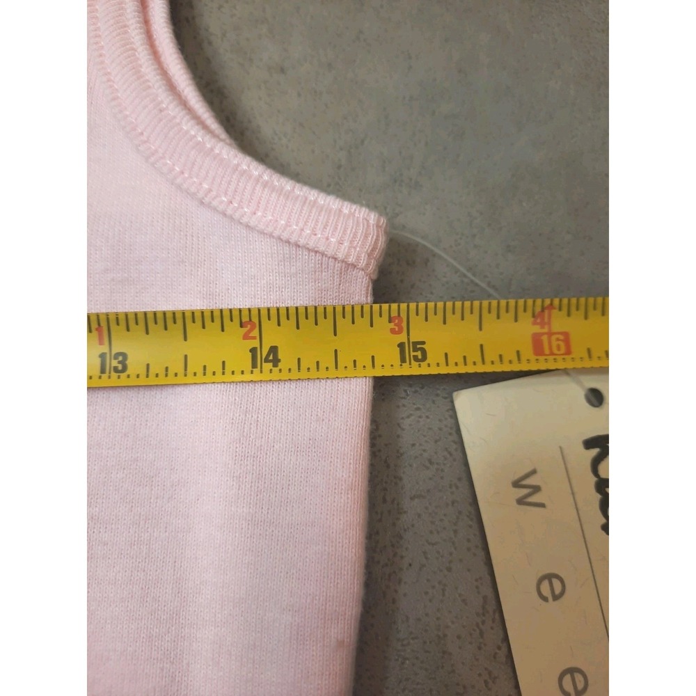 New Pink Tank Shirt With Embroidered Bows Womens Size Small Girly Summer Layer - Picture 8 of 9